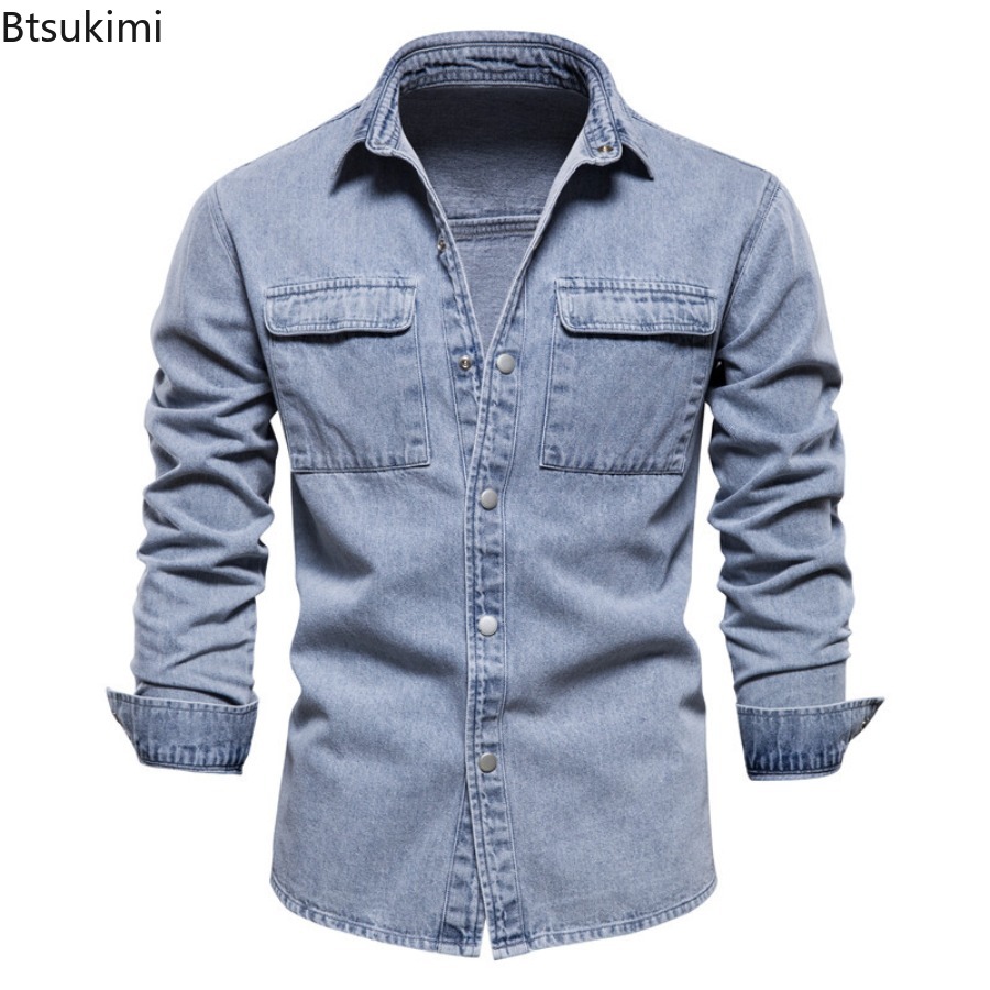 Jeans Shirt Fashion For Men - Męskie kurtki jeansowe na wiosnę i