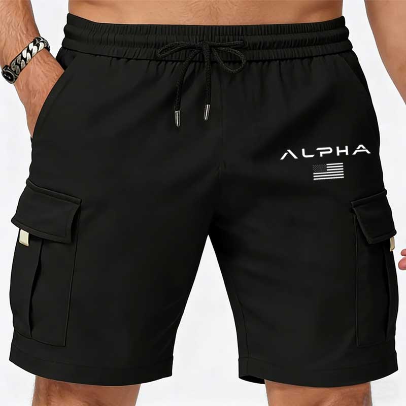 Mens Fashion Cargo Pants - Modne spodenki cargo z nadrukiem na
