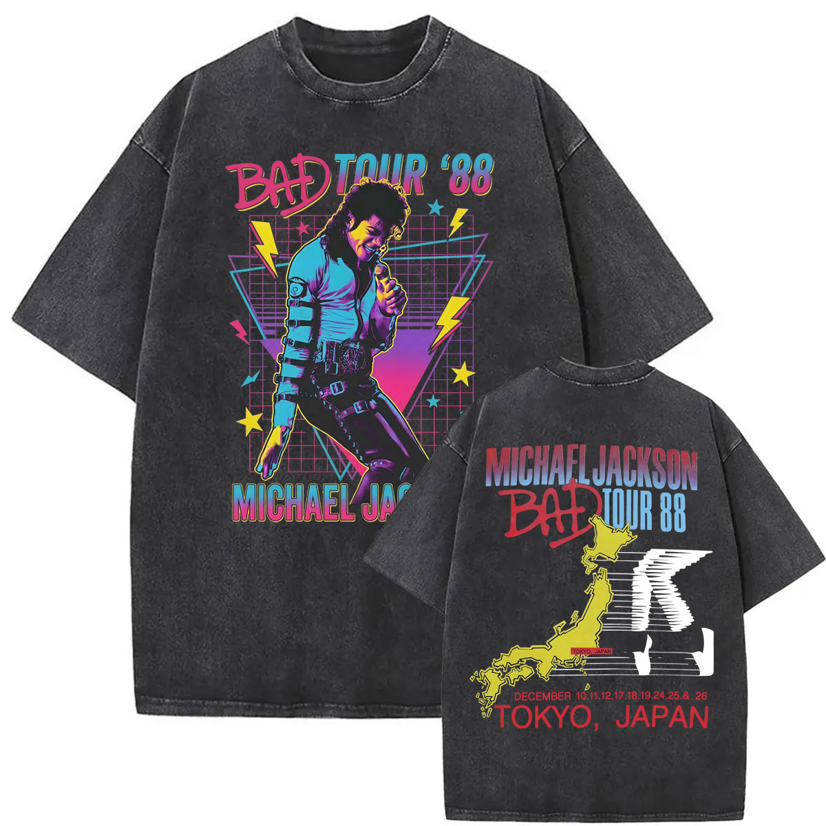 Men'S Fashion From The 80S - Koszulki Vintage Washed King of Pop