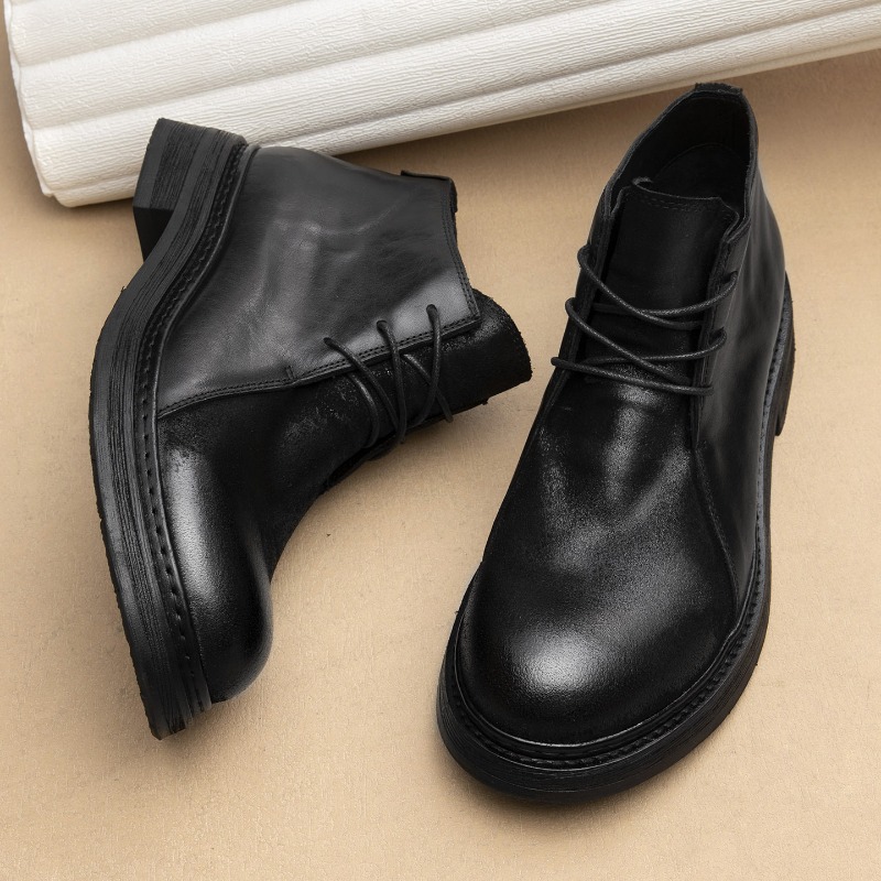 Men Fashion Vintage - Męskie buty vintage ze skóry naturalnej,