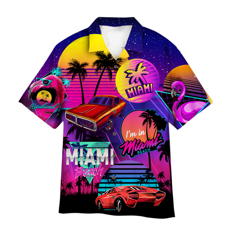 Men'S Fashion From The 80S - Kolorowe koszule hawajskie z nadrukiem 3D