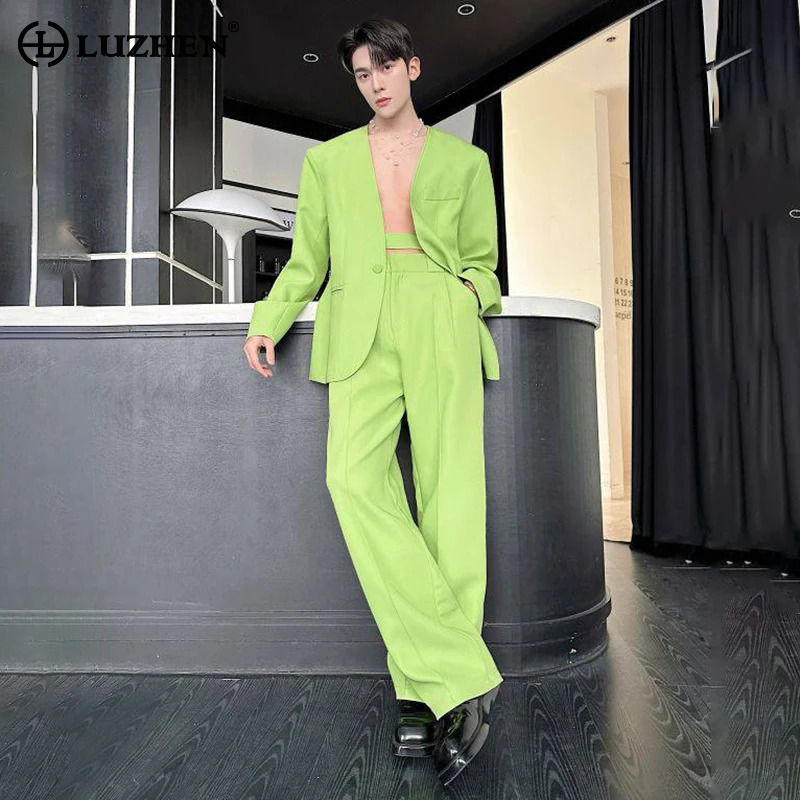 Men'S Fashion Color - LUZHEN 2026 Wiosna Nowe Komplety Dwuczęściowe