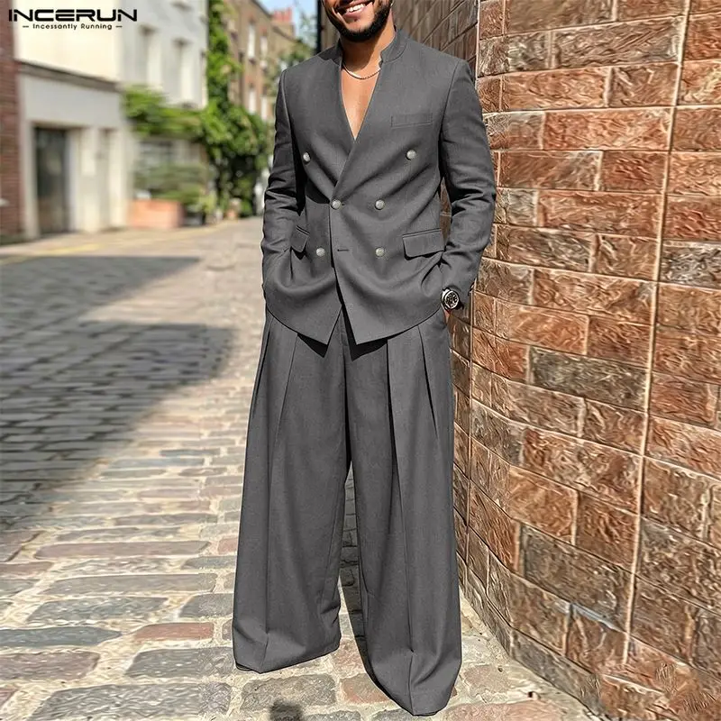 Men'S Fashion Color - INCERUN Męskie zestawy w jednolitym kolorze,