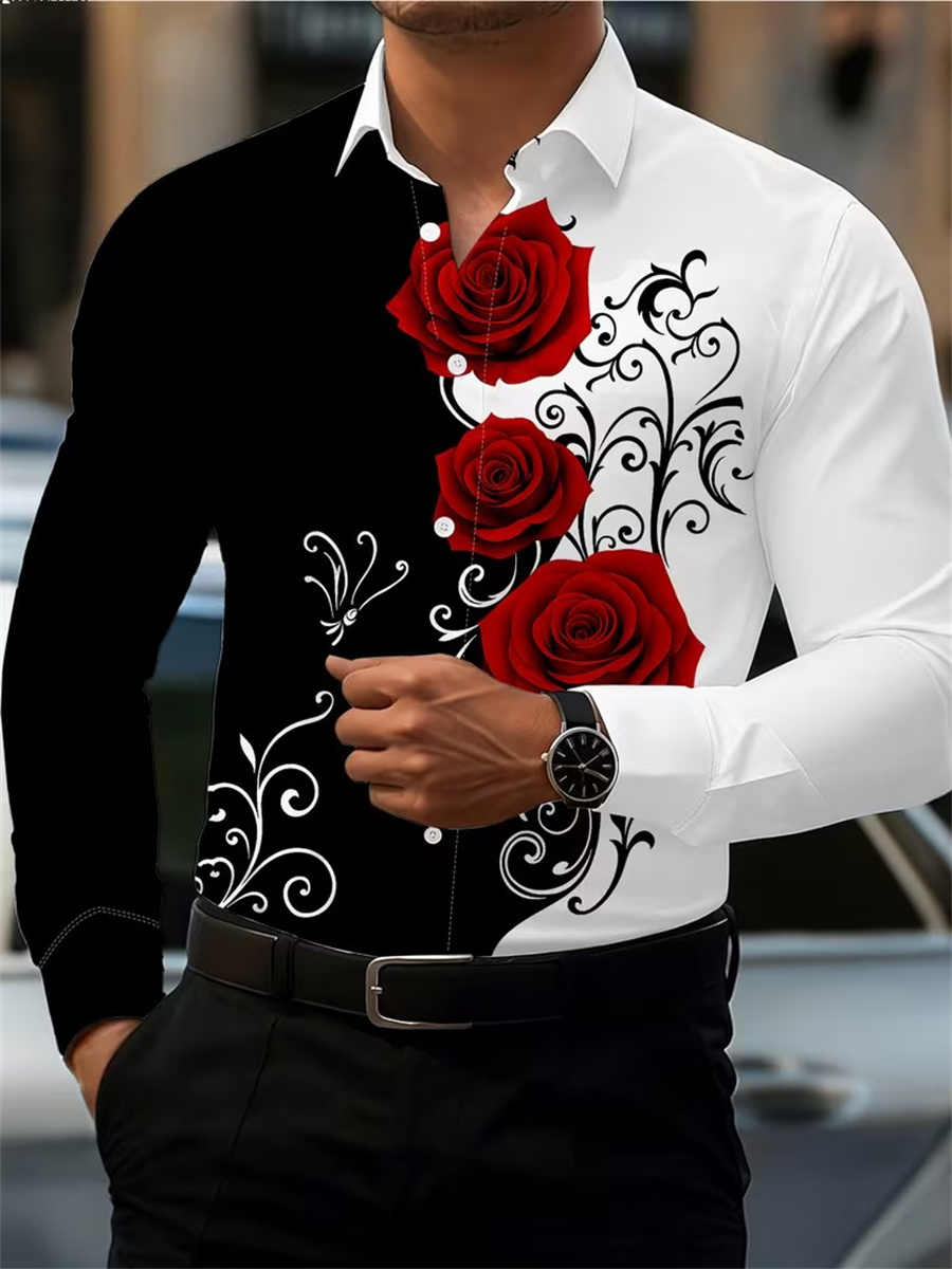 Mens Fashion Casual Outfits - Męska koszula z długim rękawem z