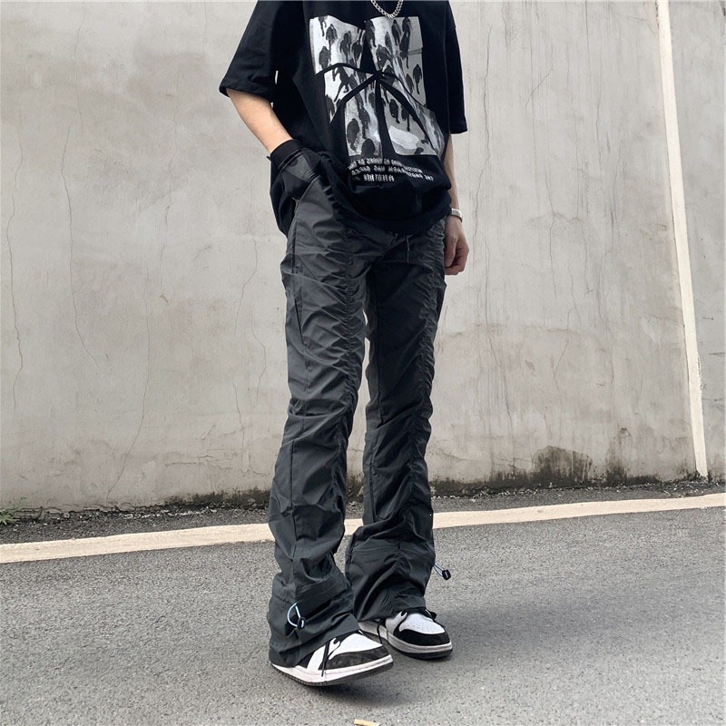 Mens Fashion Cargo Pants - Spodnie unisex z rozszerzanymi nogawkami, plisowane,