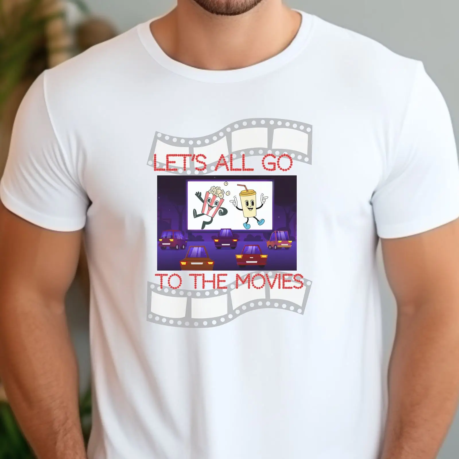 Mens Fashion In The 50S - Koszulka Retro Drive In Movie w
