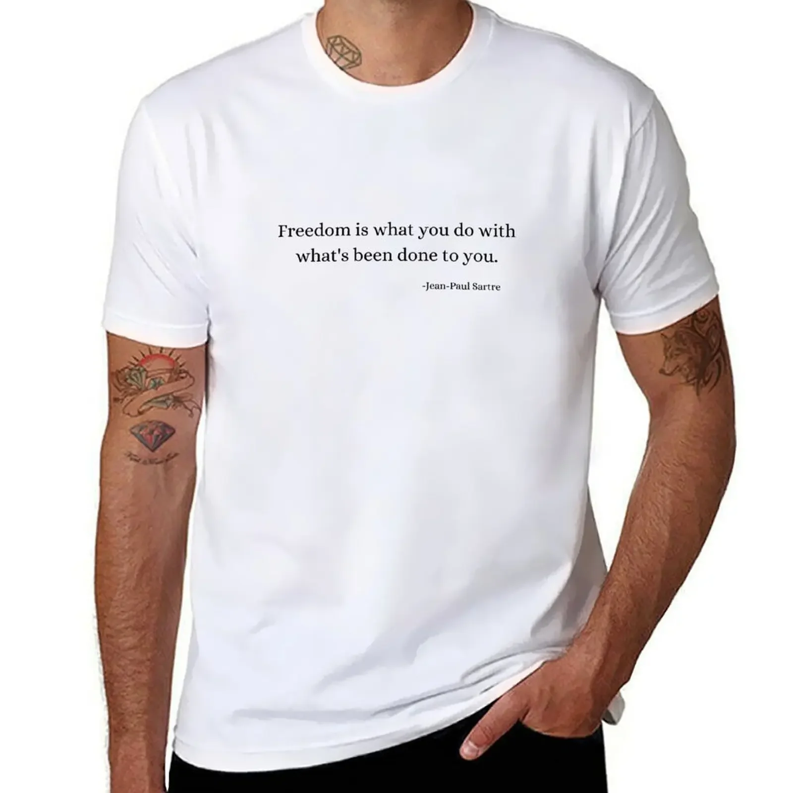 Jeans Shirt Fashion For Men - Koszulka z cytatem z filozofii historii: