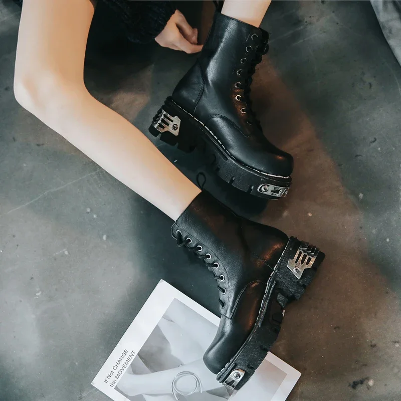 Nowe Modne Punkowe Męskie Skór – Mens Fashion Combat Boots recenzja i cena