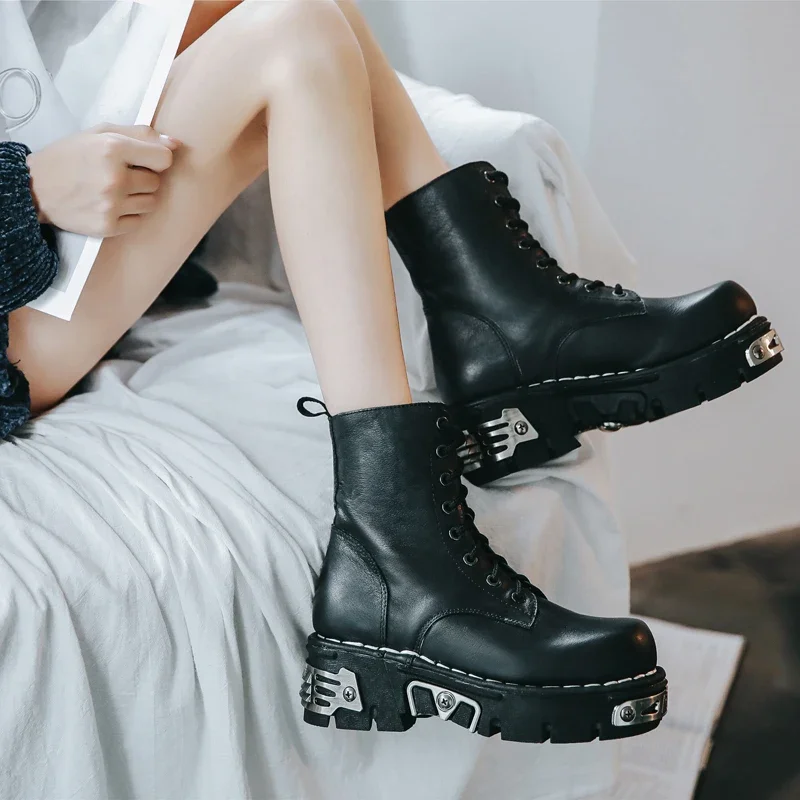 Nowe Modne Punkowe Męskie Skór – Mens Fashion Combat Boots recenzja i cena