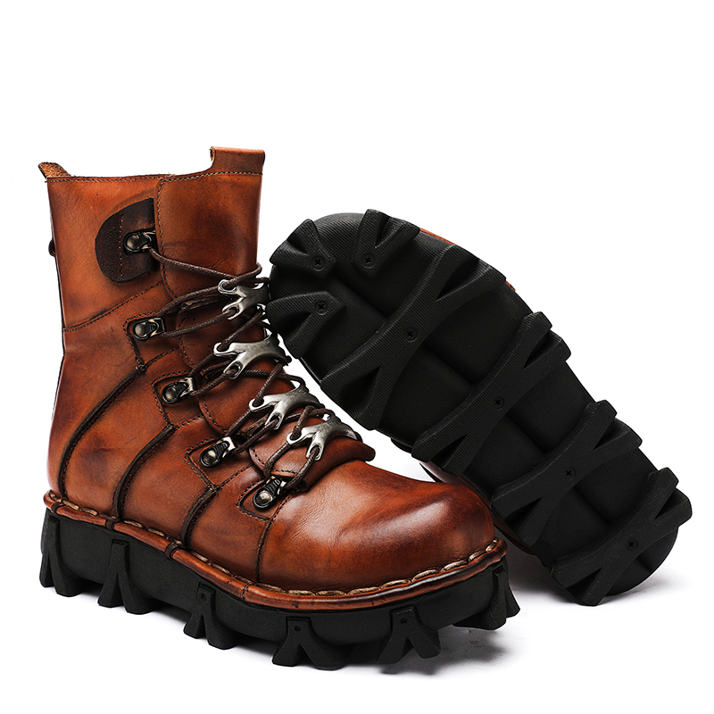 Męskie buty motocyklowe ze skó – Mens Fashion Combat Boots recenzja i cena