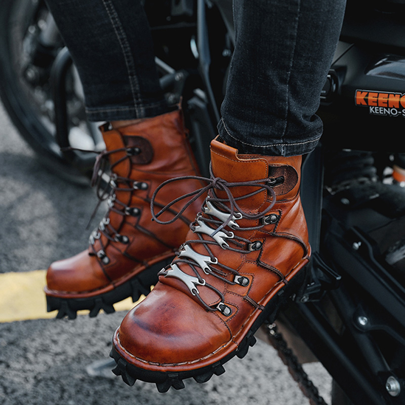 Męskie buty motocyklowe ze skó – Mens Fashion Combat Boots recenzja i cena