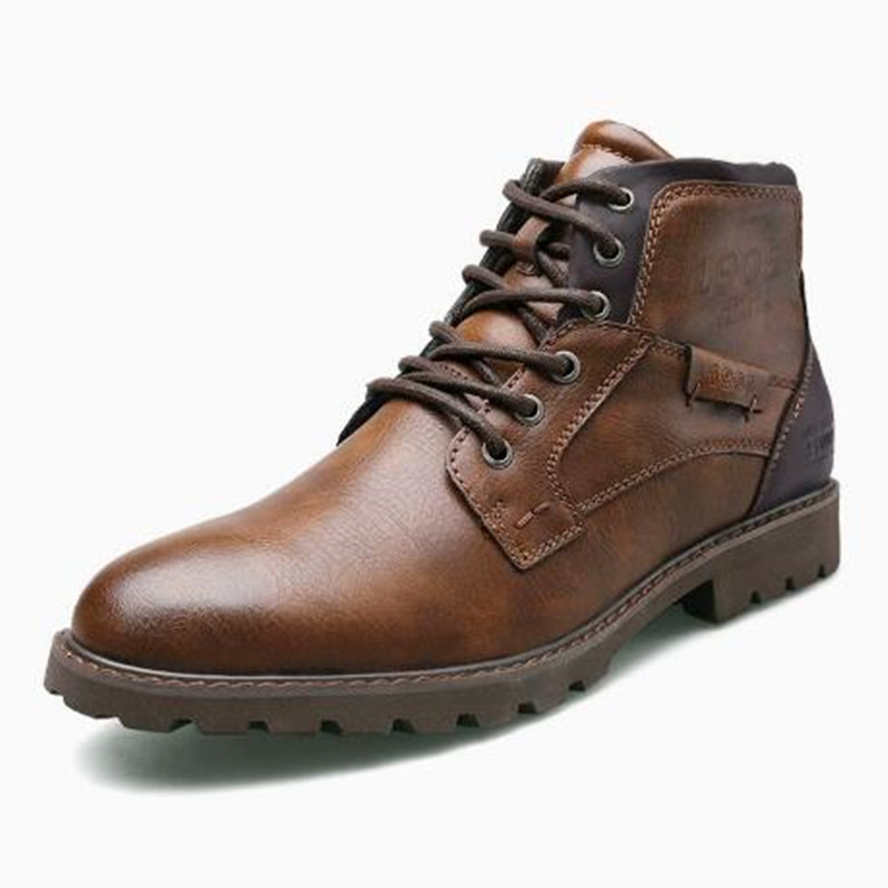 Skórzane męskie botki za kostk – Mens Fashion Combat Boots recenzja i cena