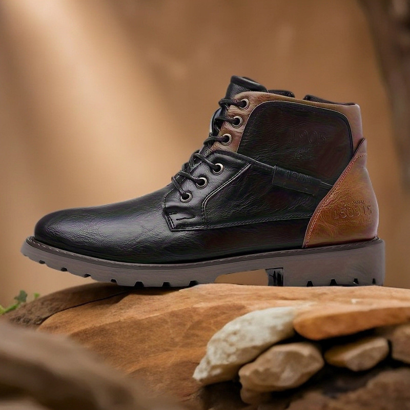 Skórzane męskie botki za kostk – Mens Fashion Combat Boots recenzja i cena