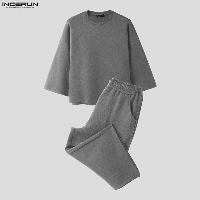 INCERUN Męskie Komplety Jednol – Men'S Fashion Color recenzja i cena