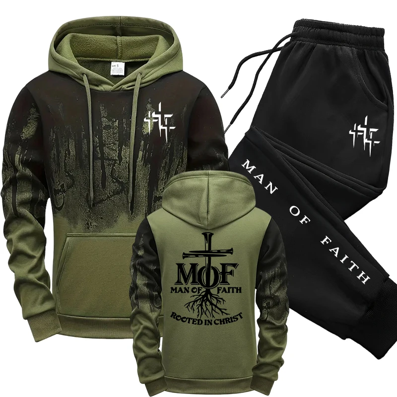 Męski dres Man of Faith: bluza – Mens Fashion Casual Outfits recenzja i cena