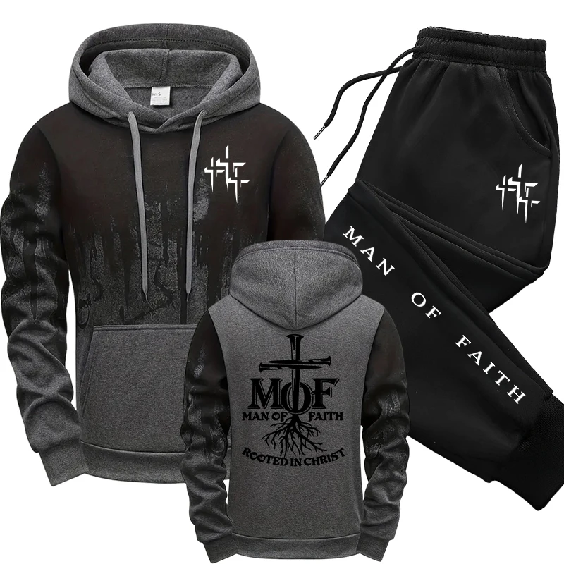 Męski dres Man of Faith: bluza – Mens Fashion Casual Outfits recenzja i cena