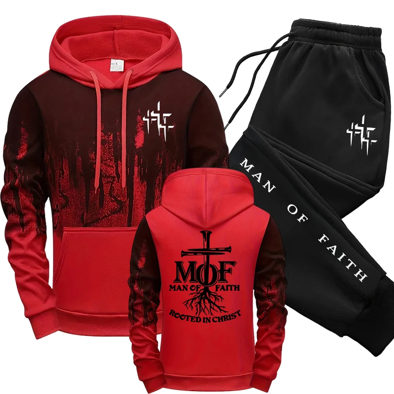 Męski dres Man of Faith: bluza – Mens Fashion Casual Outfits recenzja i cena