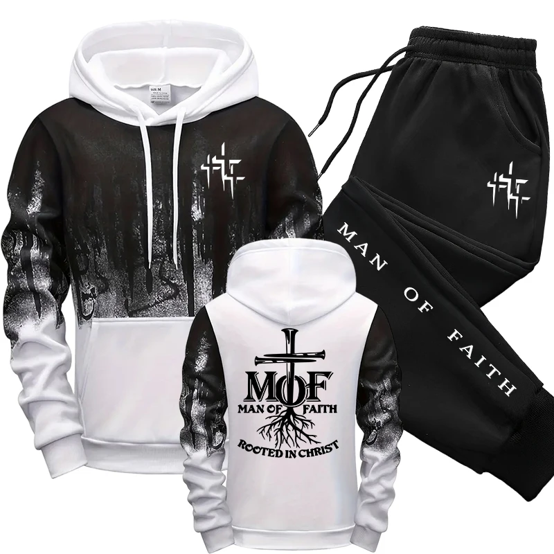 Męski dres Man of Faith: bluza – Mens Fashion Casual Outfits recenzja i cena