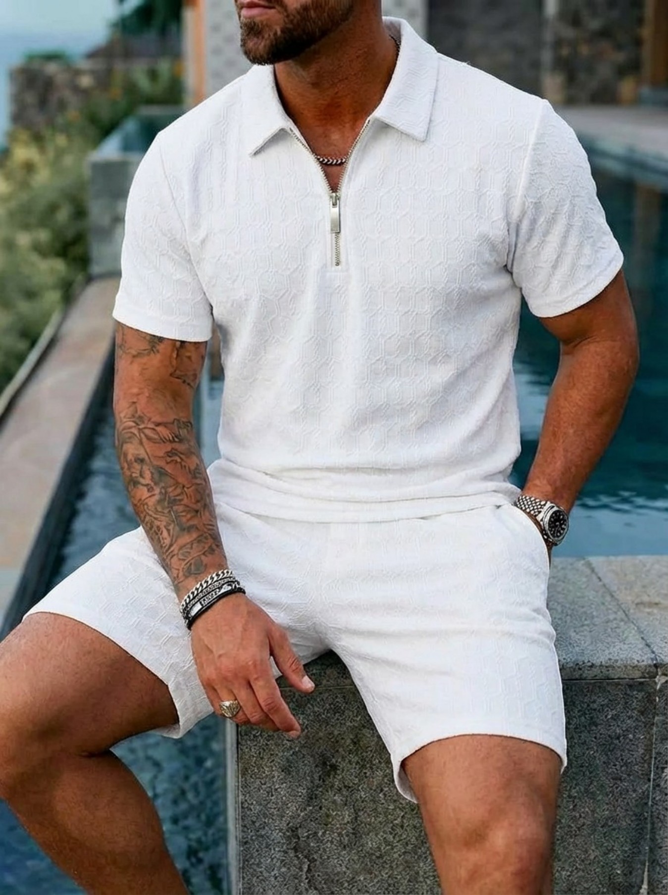 Letni Nowy Męski Zestaw: Koszu – Men'S Fashion Color recenzja i cena