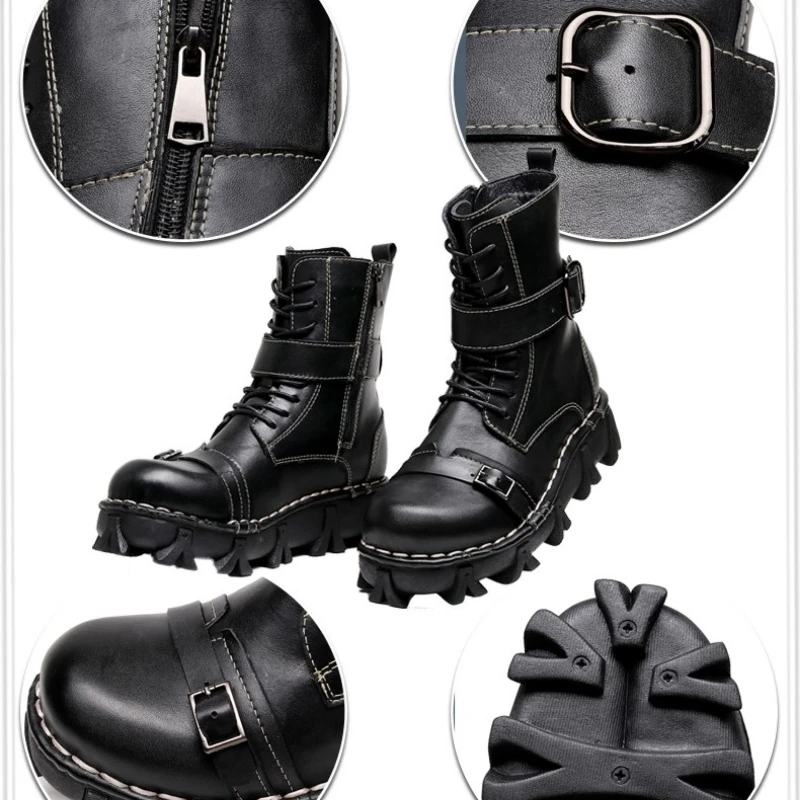 Męskie buty motocyklowe ze skó – Mens Fashion Combat Boots recenzja i cena