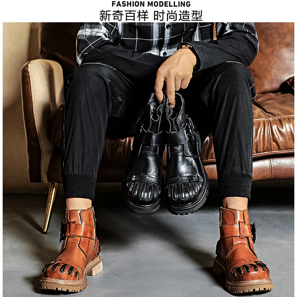 Nowe Modne Męskie Skórzane Bot – Mens Fashion Combat Boots recenzja i cena