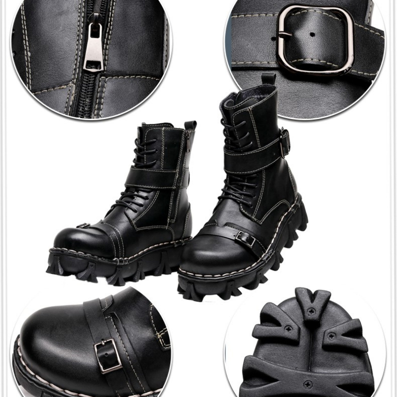 Męskie buty motocyklowe ze skó – Mens Fashion Combat Boots recenzja i cena