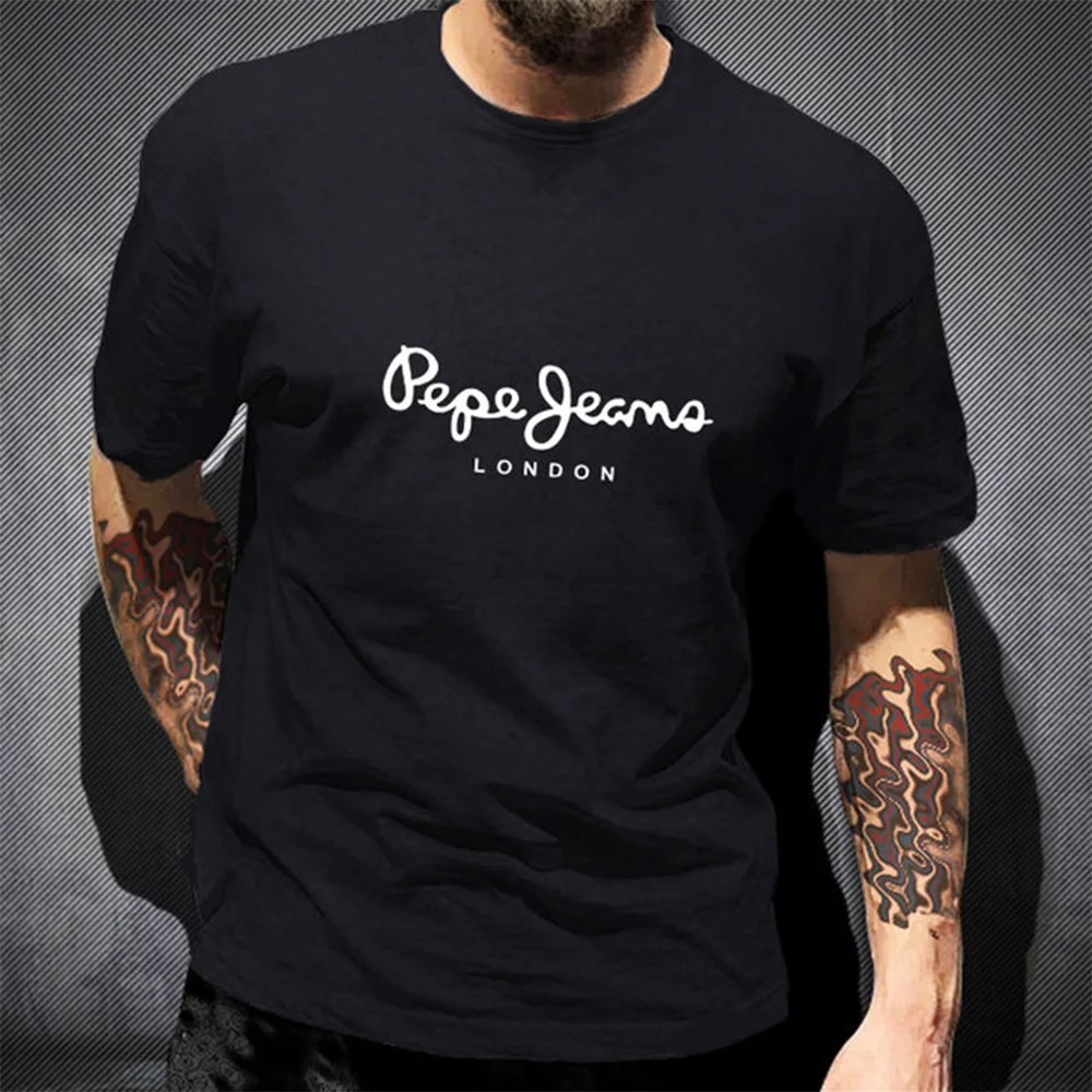 Minimalistyczna koszulka z log – Jeans Shirt Fashion For Men recenzja i cena