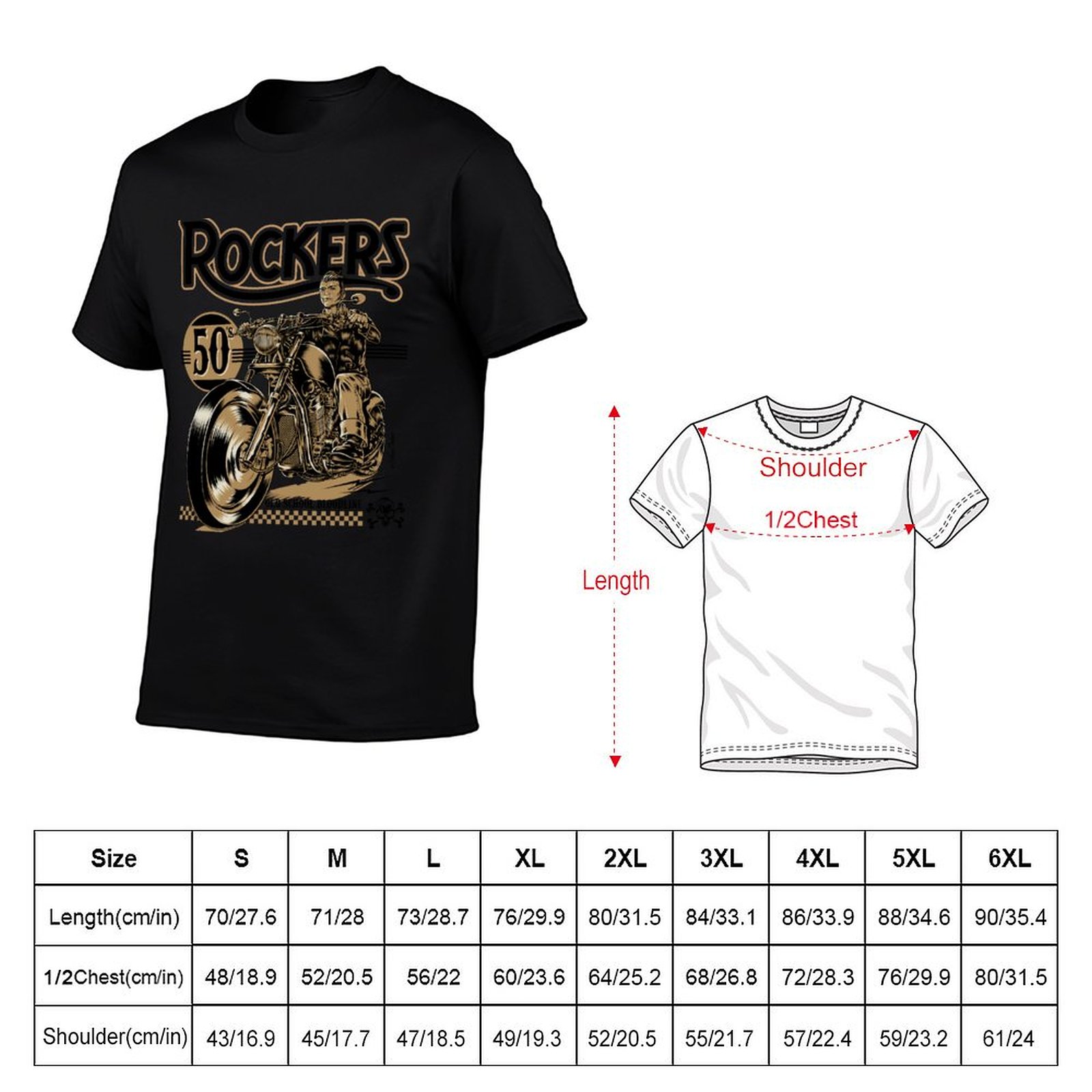 Koszulka Rockers 50s, modna, p – Mens Fashion In The 50S recenzja i cena