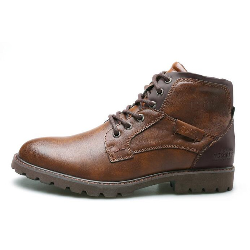 Męskie skórzane botki do kostk – Mens Fashion Combat Boots recenzja i cena