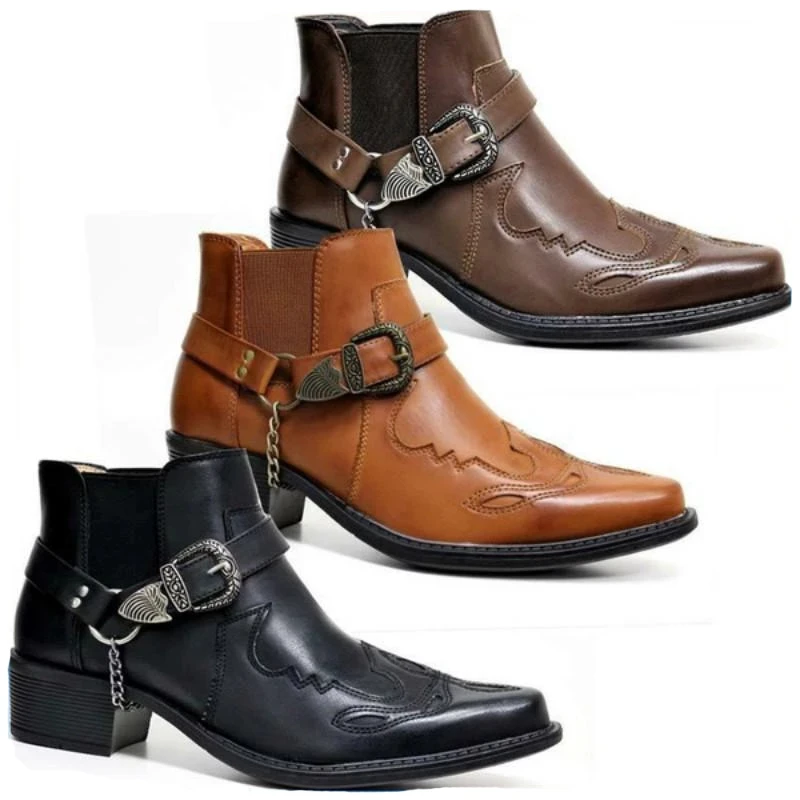 Moda 2026 Męskie buty kowbojsk – Men Fashion Vintage recenzja i cena