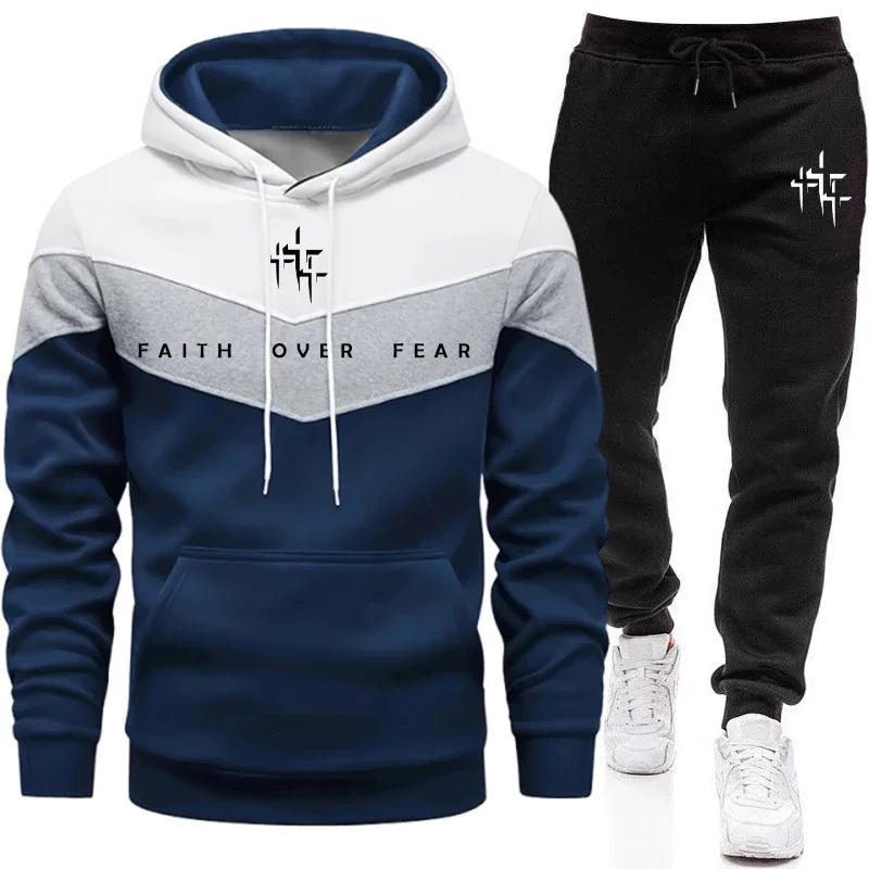 Męski dres „Faith Over Fear” – – Mens Fashion Casual Outfits recenzja i cena