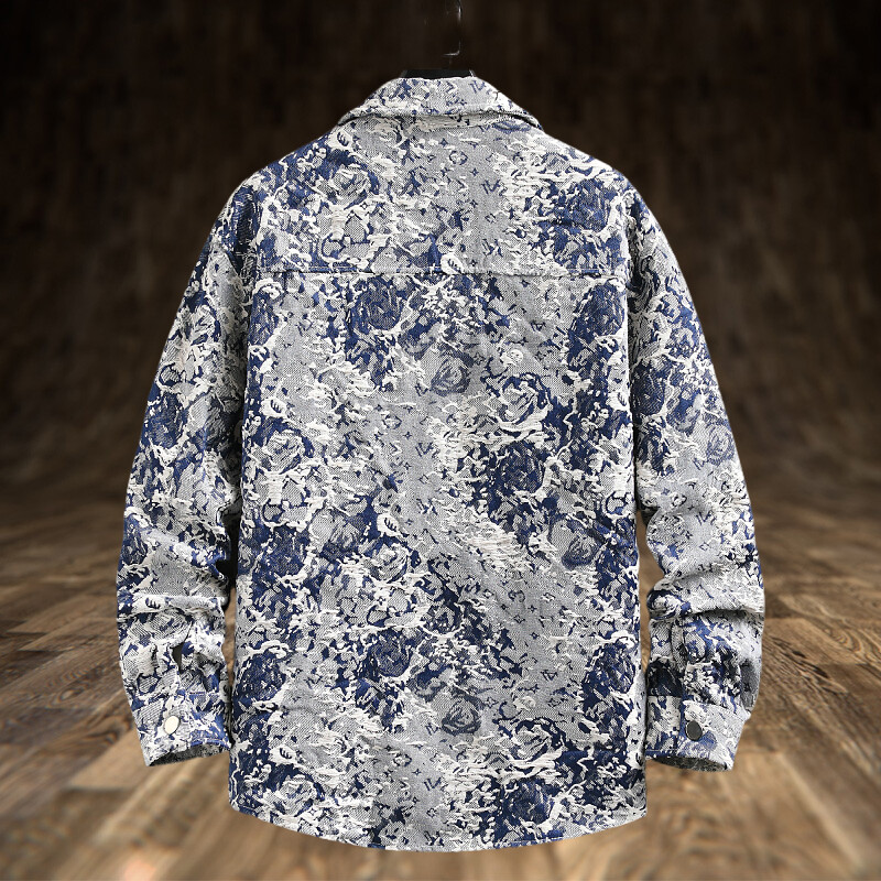 Wiosenna męska luksusowa kurtk – Jeans Shirt Fashion For Men recenzja i cena