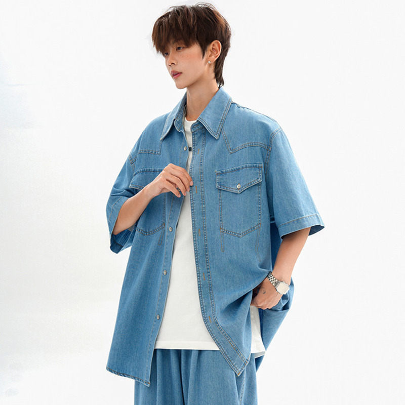 WTHT Modne męskie koszule dżin – Jeans Shirt Fashion For Men recenzja i cena