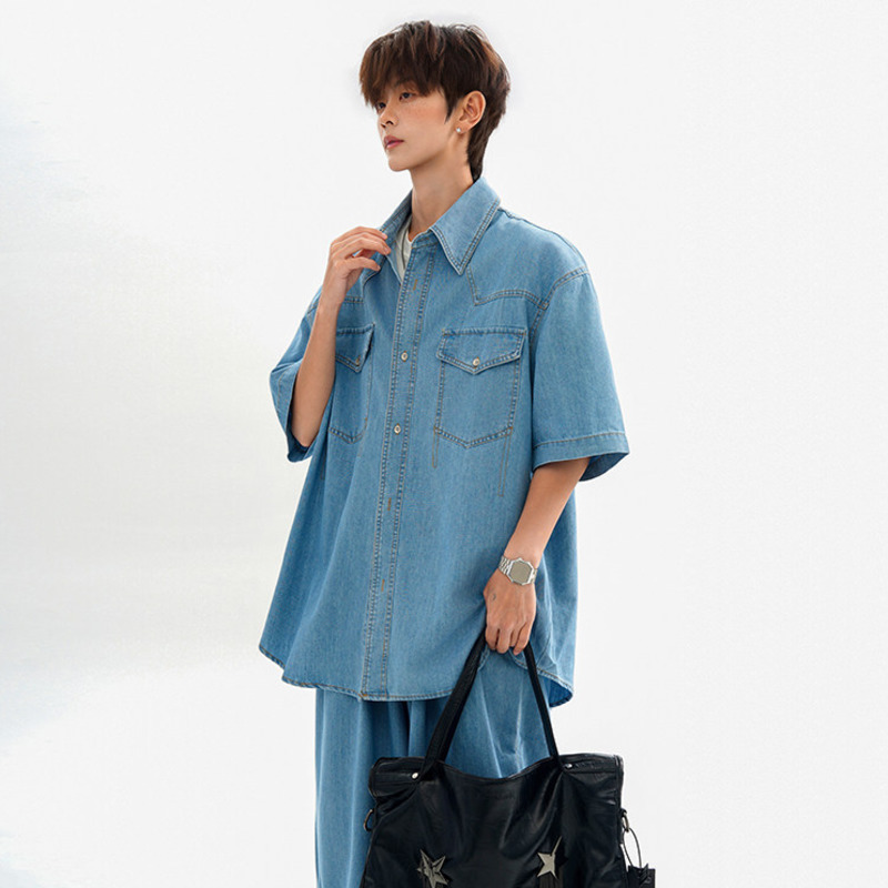 WTHT Modne męskie koszule dżin – Jeans Shirt Fashion For Men recenzja i cena