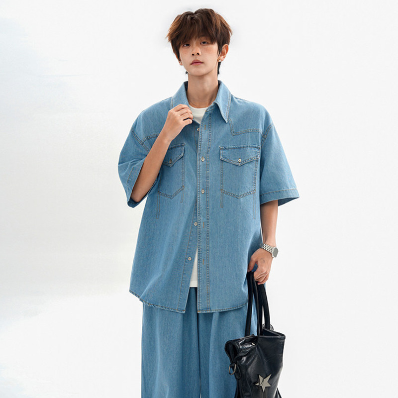 WTHT Modne męskie koszule dżin – Jeans Shirt Fashion For Men recenzja i cena